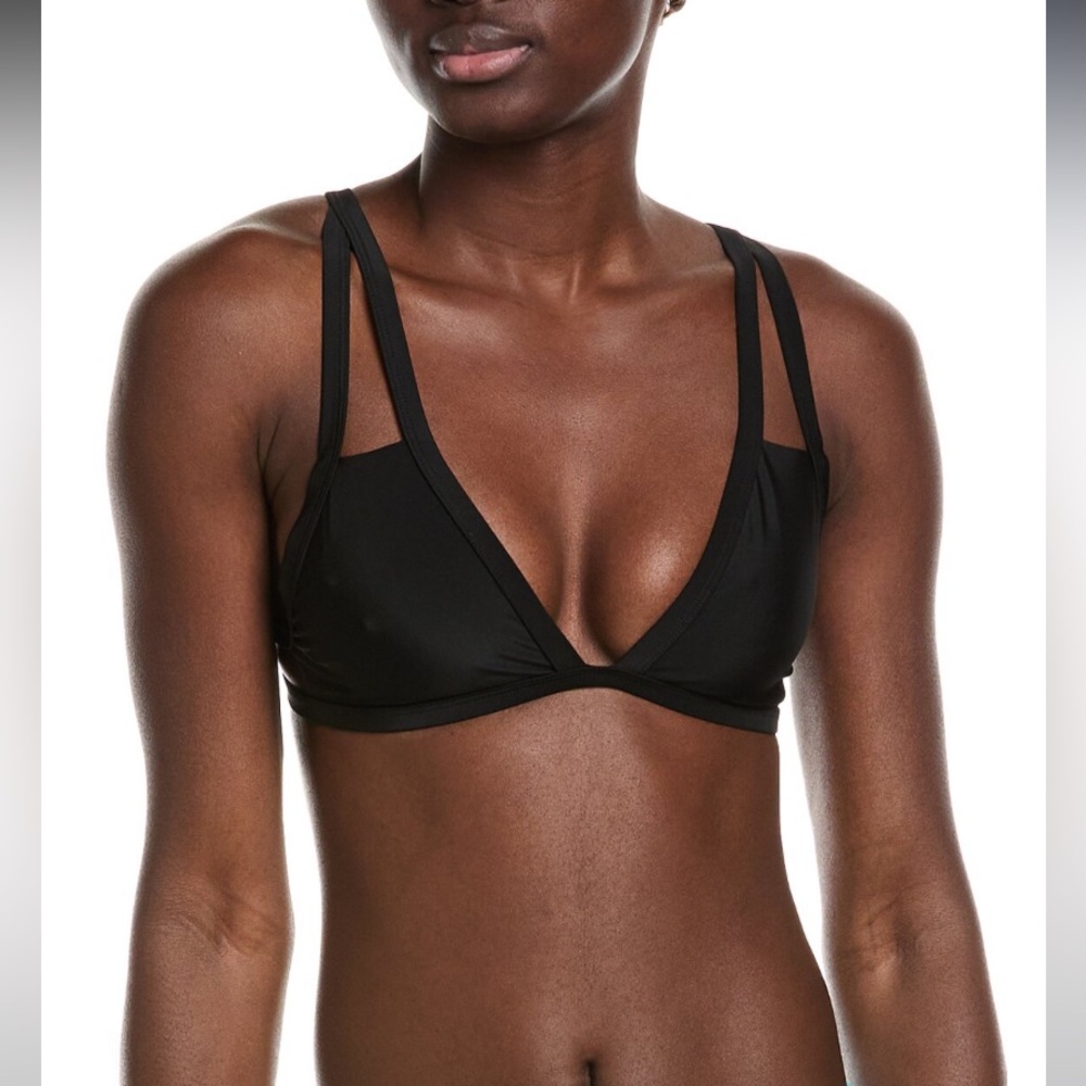 Black Strappy Triangle Swim Top